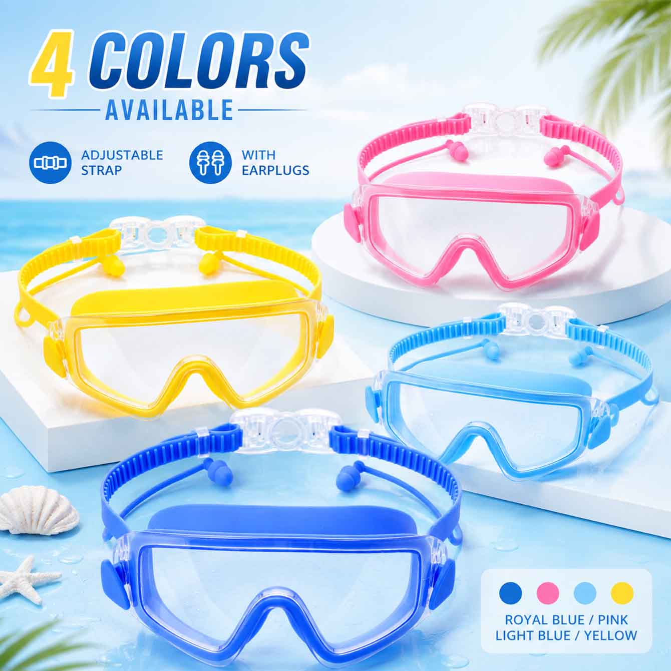 Anti Pollution Mask - 1 Stück Schwimmbrille Schnorchel-Tauchmaske für Jugendliche,
