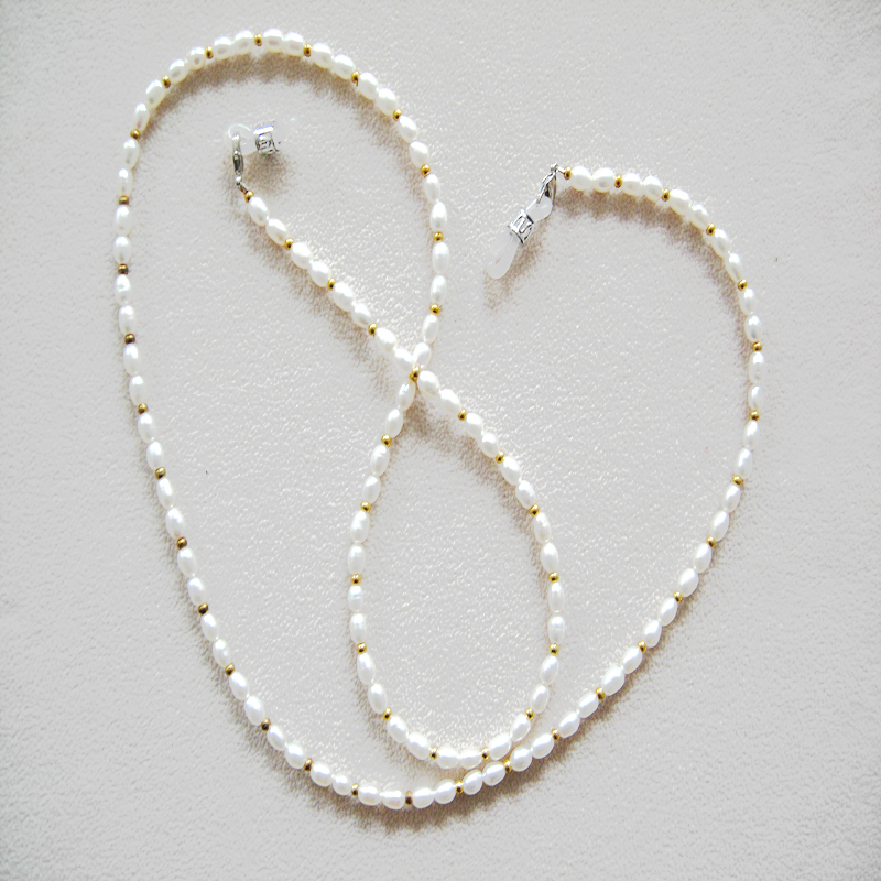 Mask Chain Holder - Modische Brillenperlen aus echten Naturperlen, Halskette,