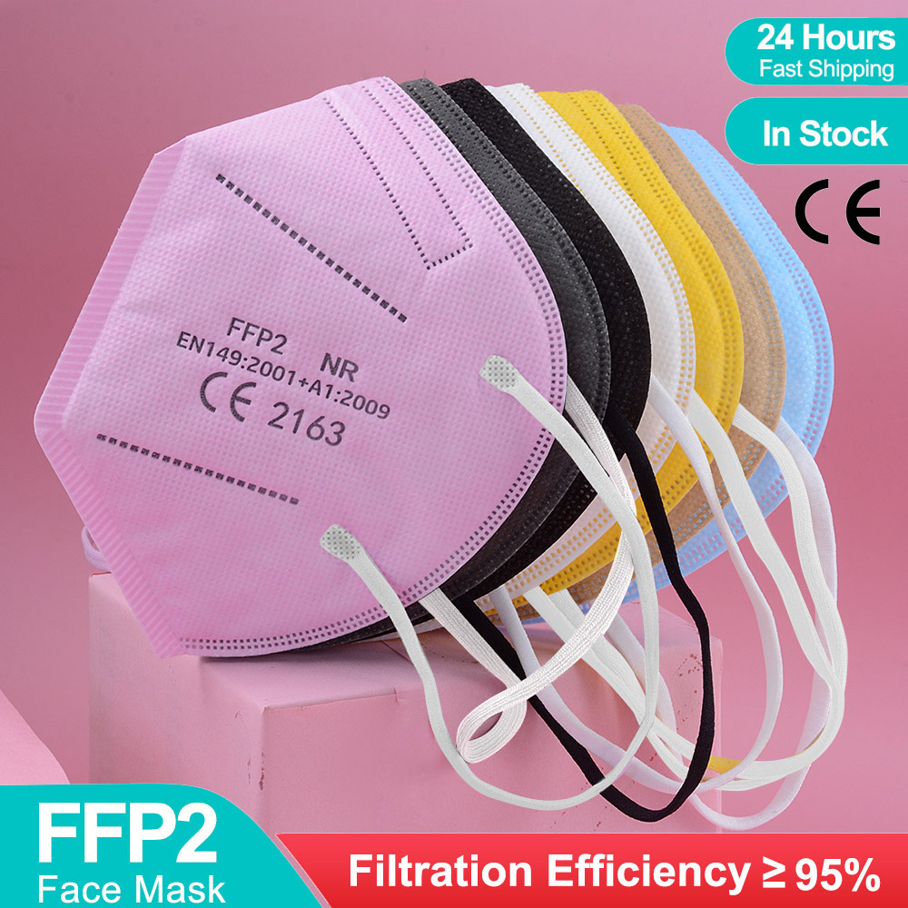 Black Face Mask Pack - 5-lagige FFP2-Masken CE-geprüft KN95 Schmelzgeblasen 95