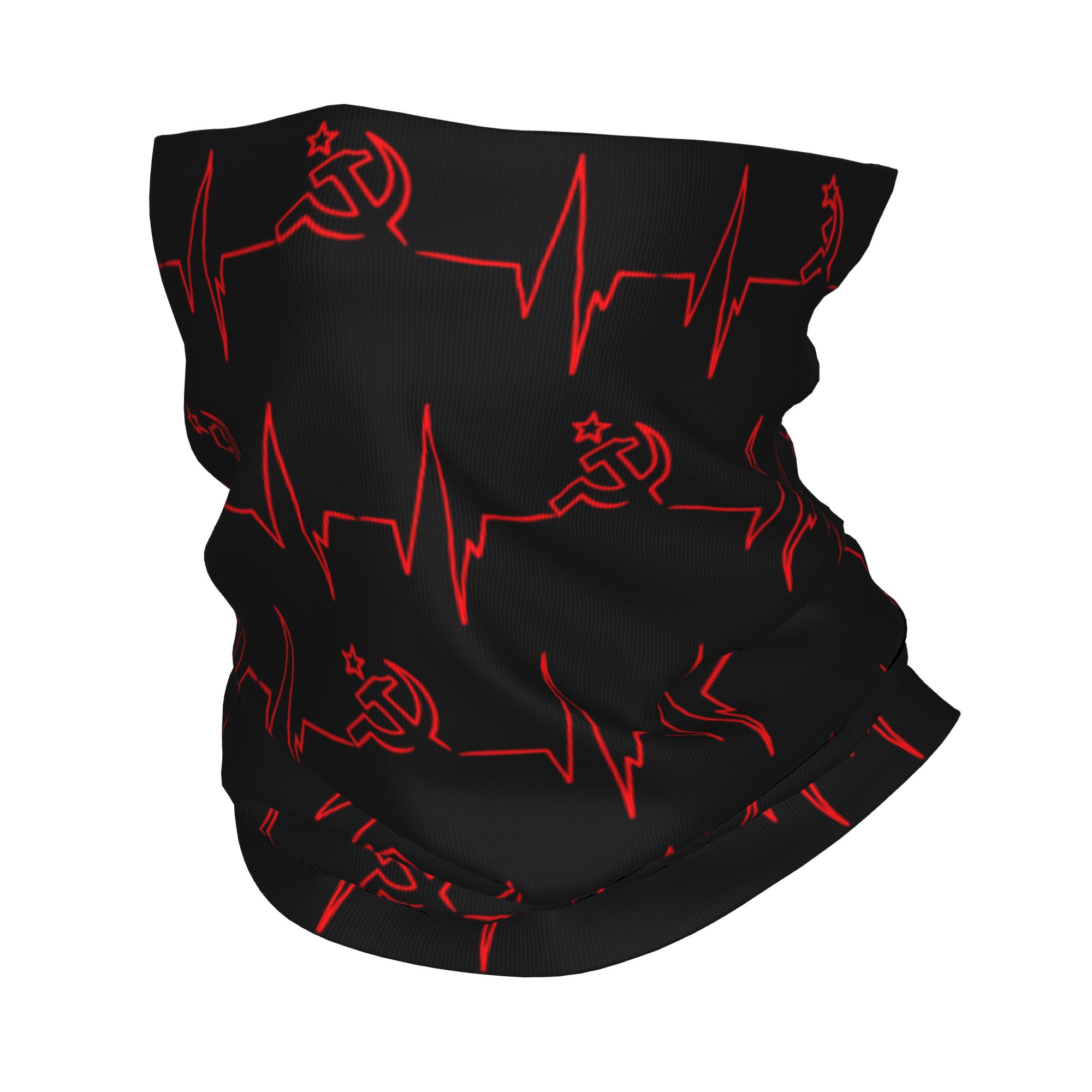 Neck Gaiter Face Cover - Benutzerdefinierte Herzschlag Russische Flagge Russland CCCP