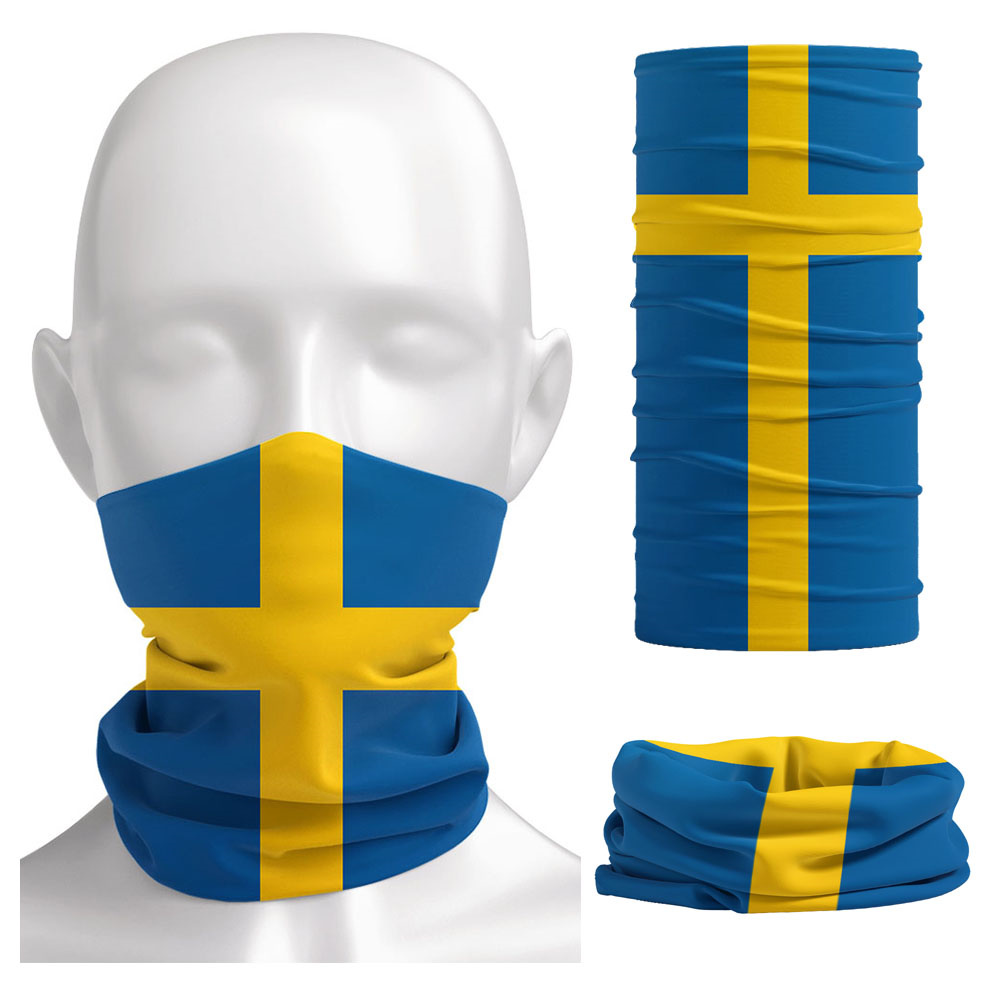 Neck Gaiter Face Cover - Bedrucktes Bandana mit Schwedenflagge, Kopfbedeckung, Balaclava,