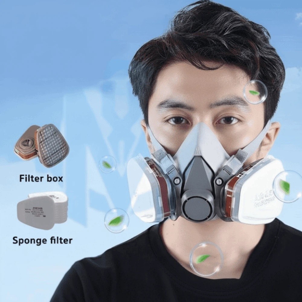 Respirator Half Face - Wiederverwendbar ‌ Halbgesichts-Profi-Atemschutzmaske 6200 Gasmaske FFP3