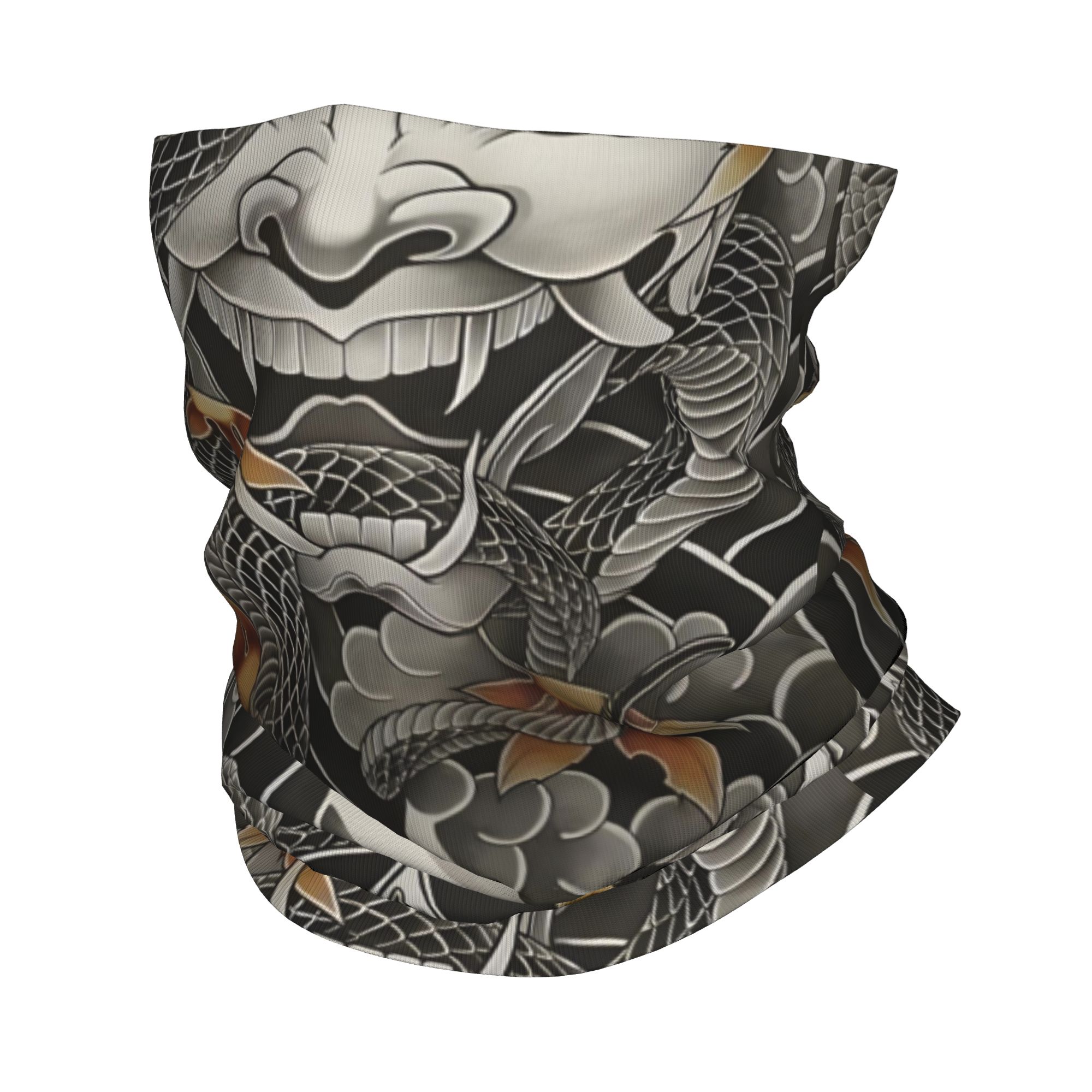 Neck Gaiter Face Cover - Benutzerdefinierte Samurai Oni Dämon Bandana Halswärmer