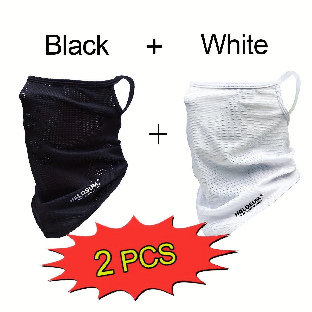 Kids Face Mask - 1/2 Stück Eisseide-Gesichtsmaske, atmungsaktives Fahrradvisier, feuchtigkeitsableitend,