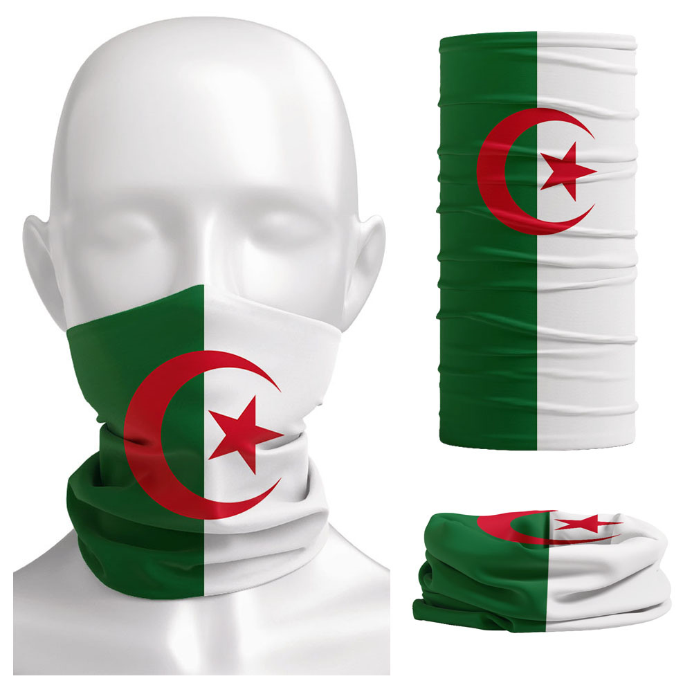 Neck Gaiter Face Cover - Algerien-Flagge, bedruckt, Bandana, Kopfbedeckung, Reiten, Sturmhaube,