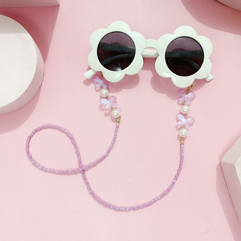 Mask Lanyard Adjustable - Verstellbares Brillenband Rutschfester Lesebrillenhalter Schmetterling-Perlen-Hängeriemen Maskenketten
