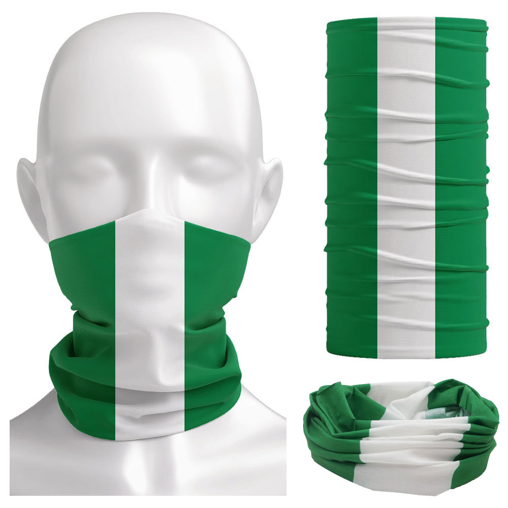 Neck Gaiter Face Cover - Nigeria-Flagge, Halstuch, Damen, Halstuch, Camping, Sturmhaube