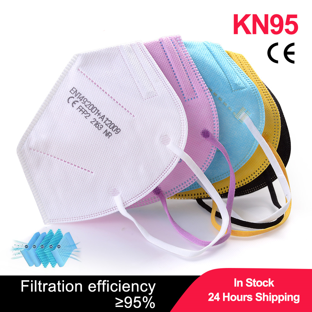 Black Face Mask Pack - 100 Stück Kinder Mascarillas FPP2 Schwarz