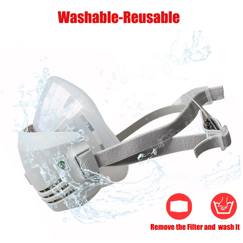 Respirator Half Face - Silikon Staub-proof Gas Maske Atemschutz Mit