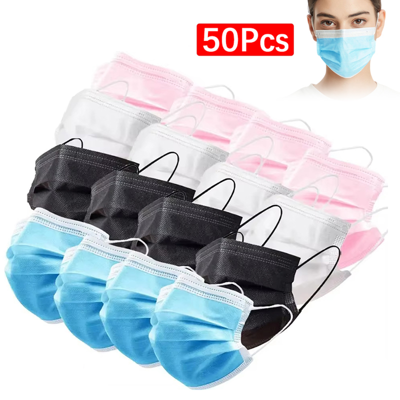 Disposable Mask Blue - 50 Stück 3-lagige Maske Gesichtsmasken Melt