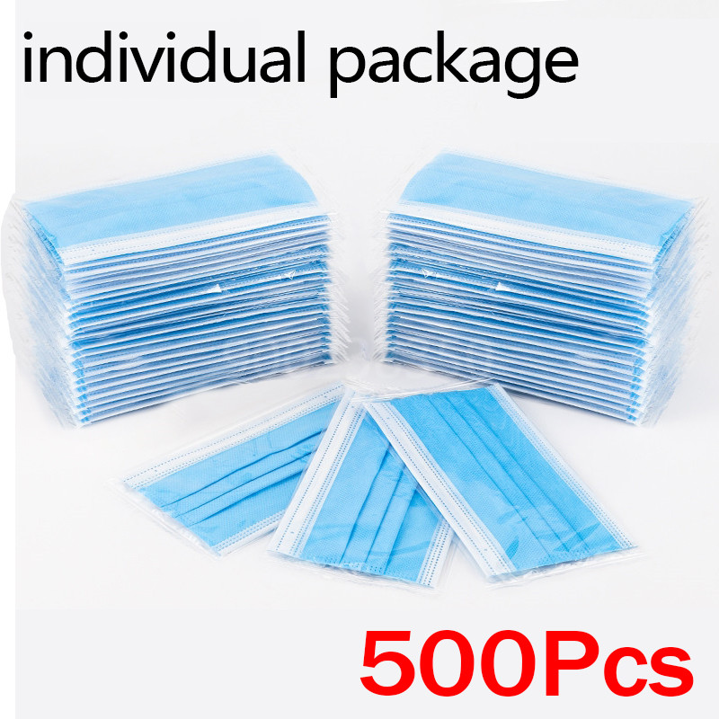 Disposable Mask Blue - 10-100 stücke Einweg-Erwachsenen-Einzel verpackungs masken filtern