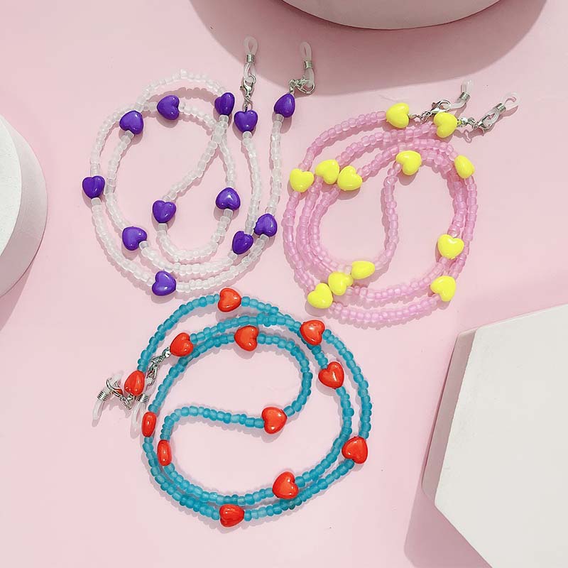 Mask Chain Holder - Trend ige Pfirsich Herz Anti-Rutsch-Lesebrille Kette