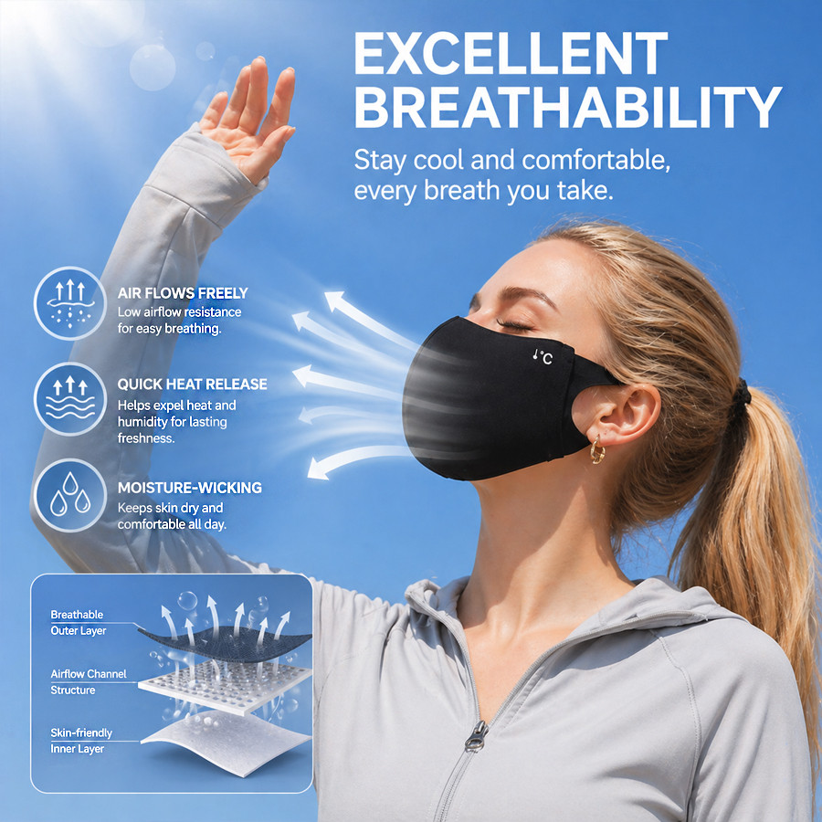 Kühlende Sommer-Sonnenmaske fü – Sports Mask Breathable Bewertung und Preis