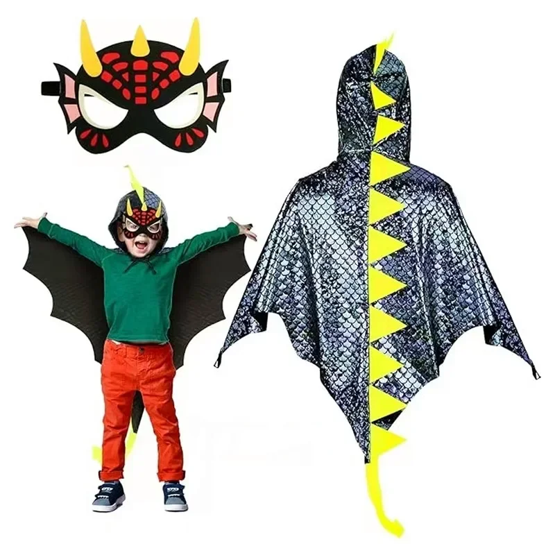 Grüner Dinosaurier-Umhang für  – Kids Face Mask Bewertung und Preis
