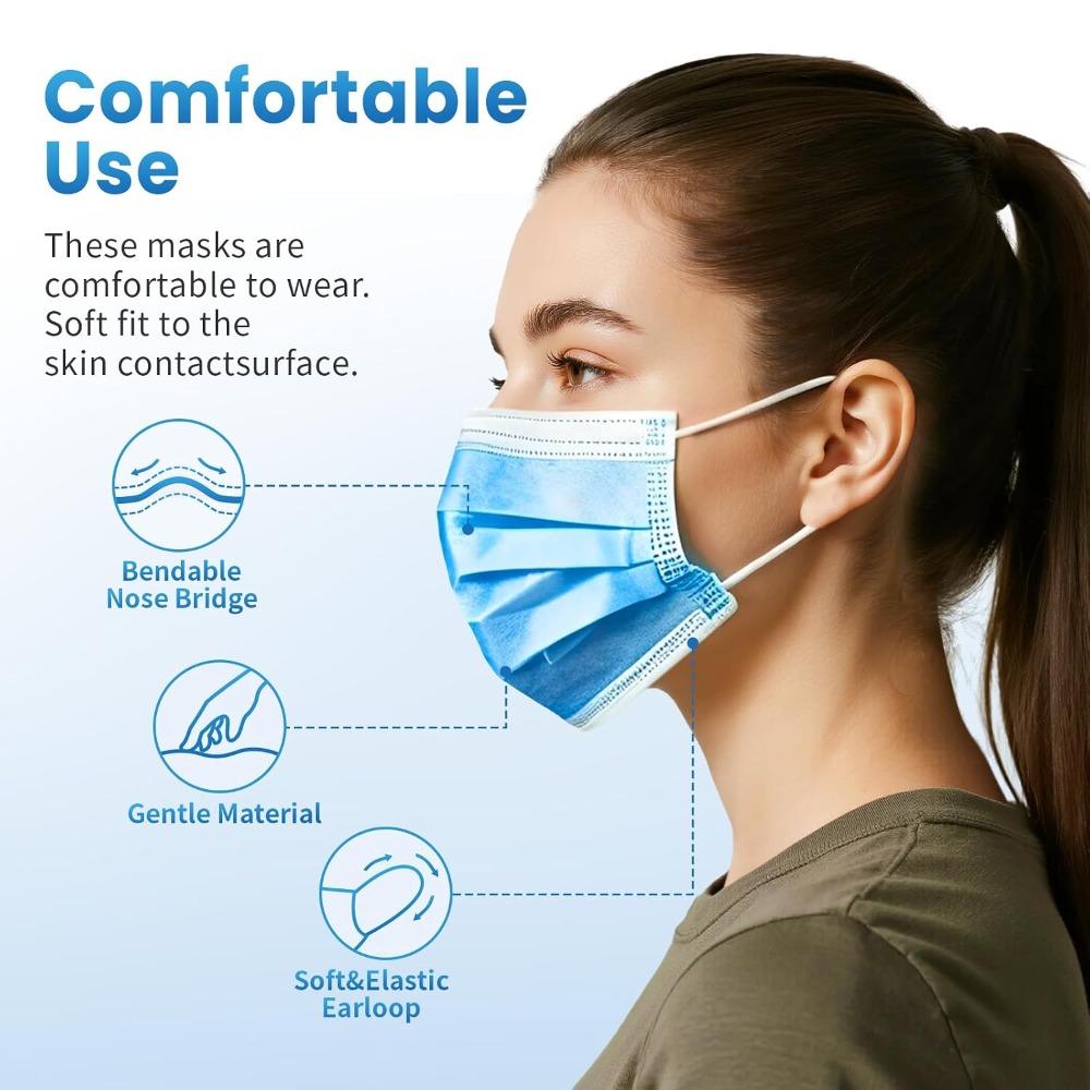 Blaue Einweg-Gesichtsmaske 100 – Disposable Mask Blue Bewertung und Preis