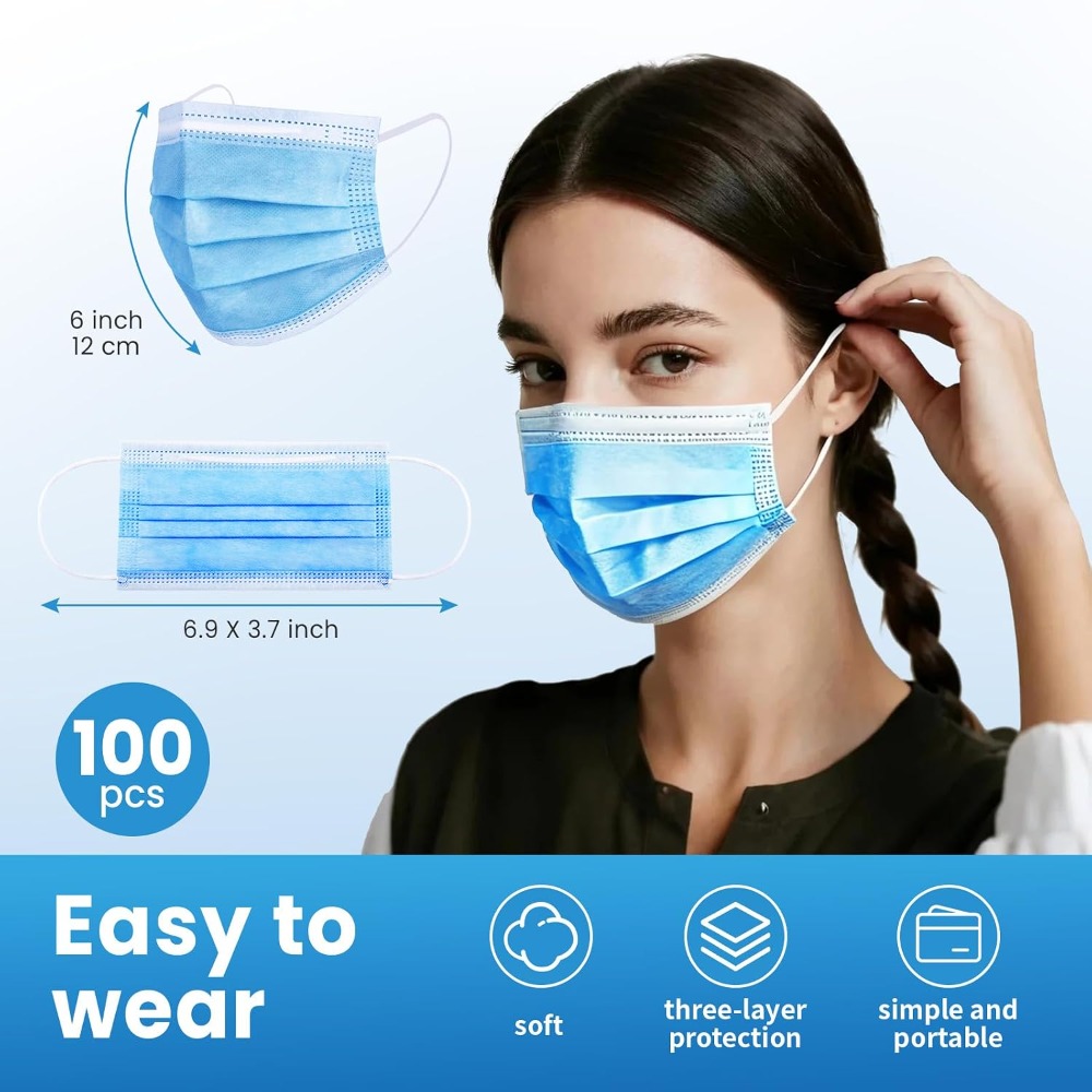 Blaue Einweg-Gesichtsmaske 100 – Disposable Mask Blue Bewertung und Preis