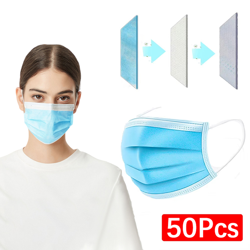 50 Stück Unisex 3-lagige Maske – Disposable Mask Blue Bewertung und Preis