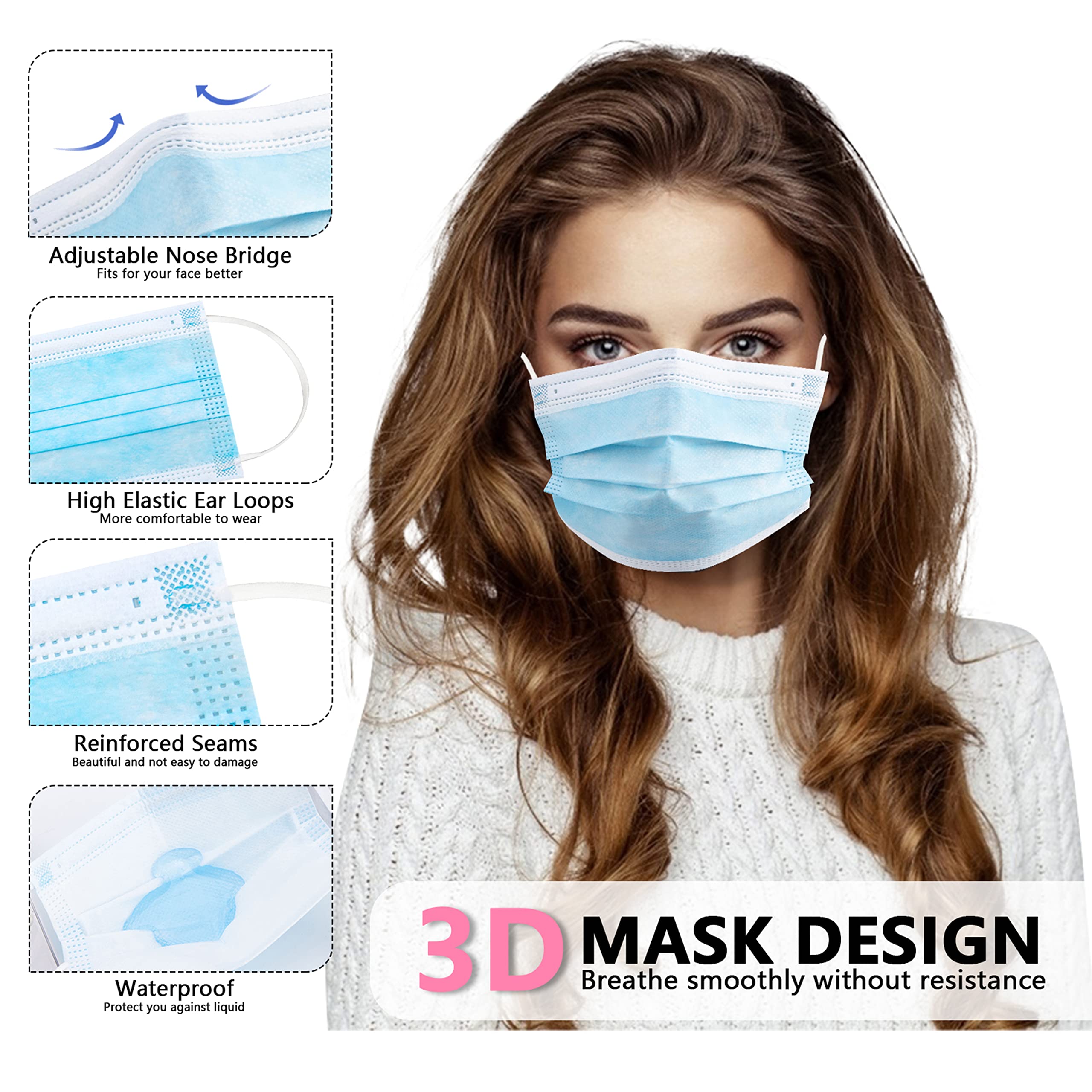 50/100 Stück Box, blaue Gesich – Disposable Mask Blue Bewertung und Preis