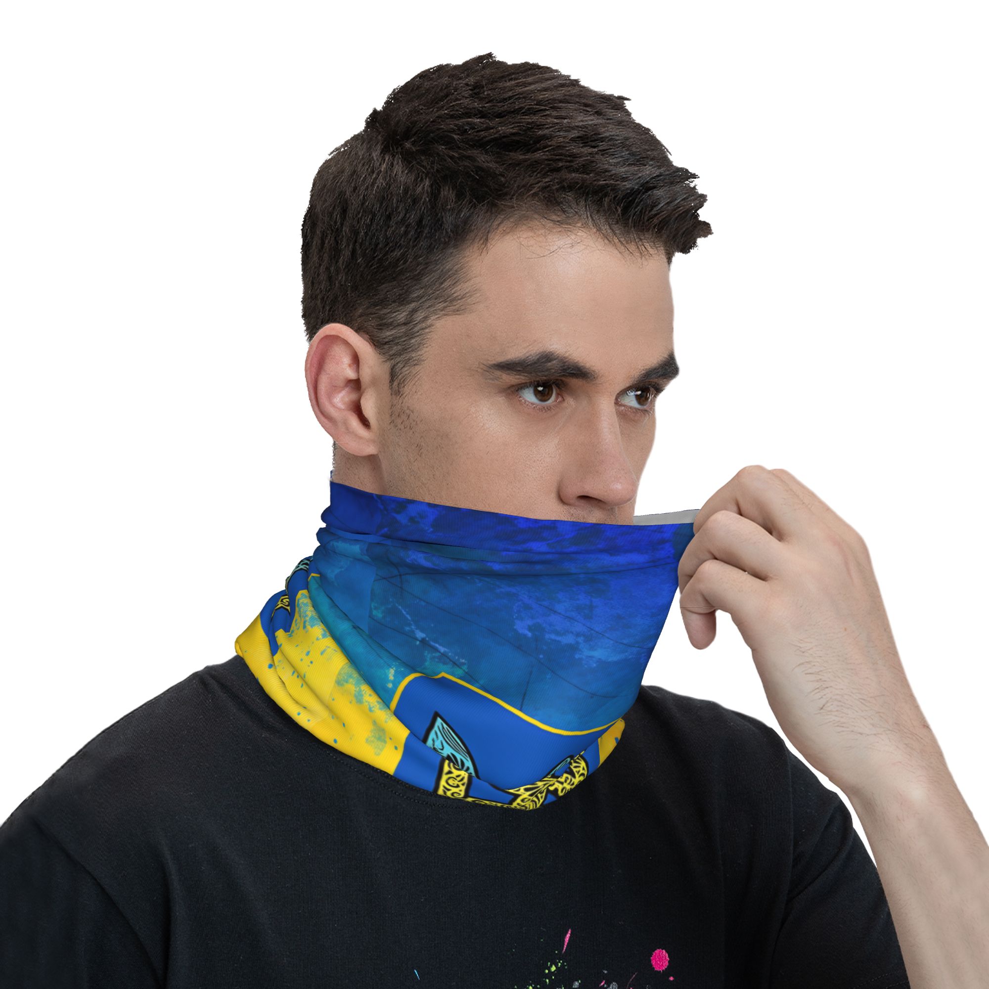 Ukrainisches Tricolor-Emblem B – Neck Gaiter Face Cover Bewertung und Preis
